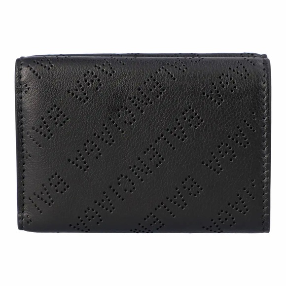 BALENCIAGA Leather Punching Mini Wallet Trifold Black Women Unused S1904 - Picture 9 of 16